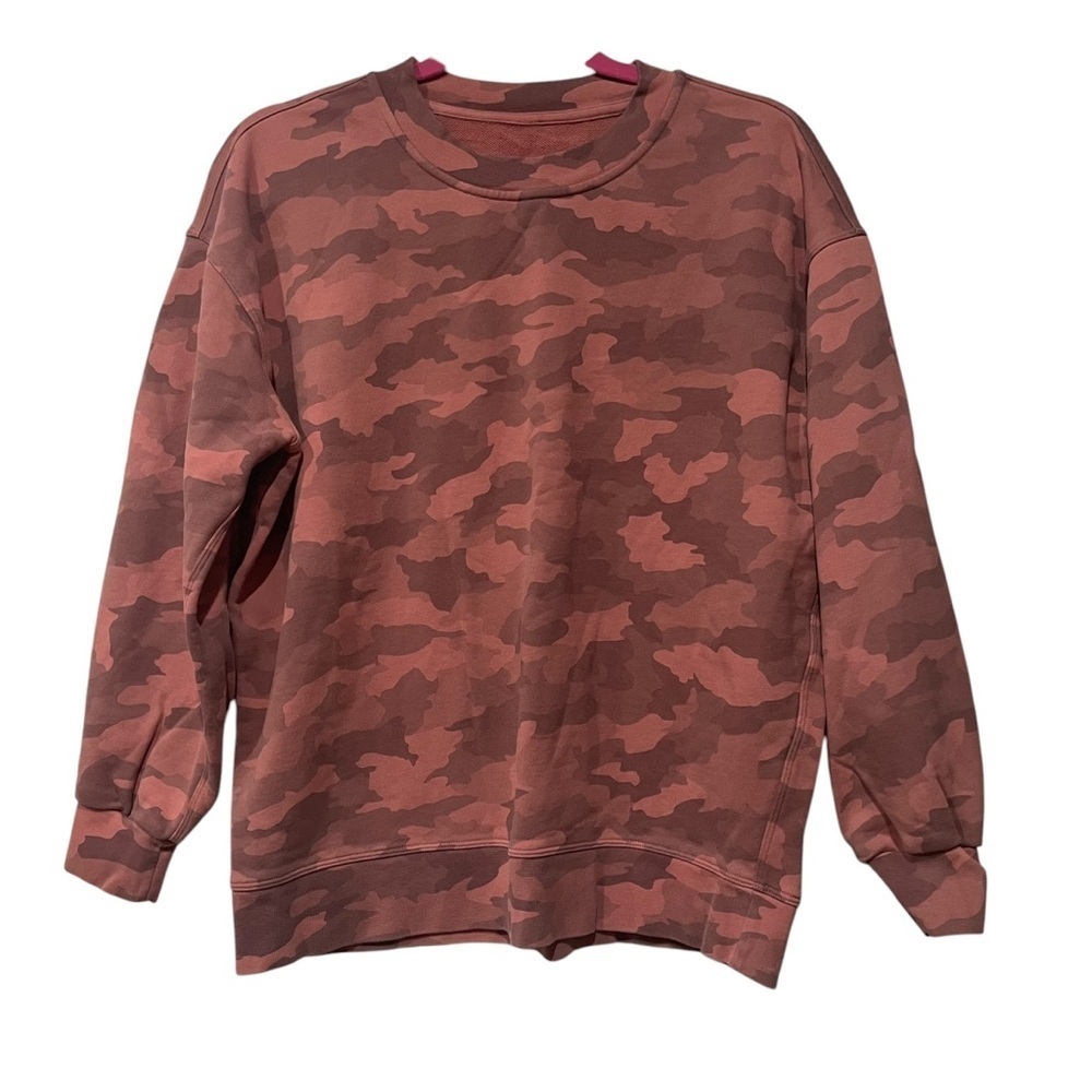 Lululemon Perfectly Oversized Crew Heritage Camo Brier Rose Multi Pink Size 6